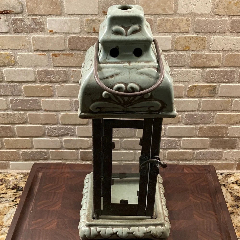 Elegant Green Ceramic Lantern